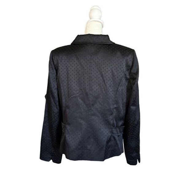 Perry Ellis Polka Dot Peter Pan Collar Blazer Jacket Black Size 12 - Picture 4 of 13